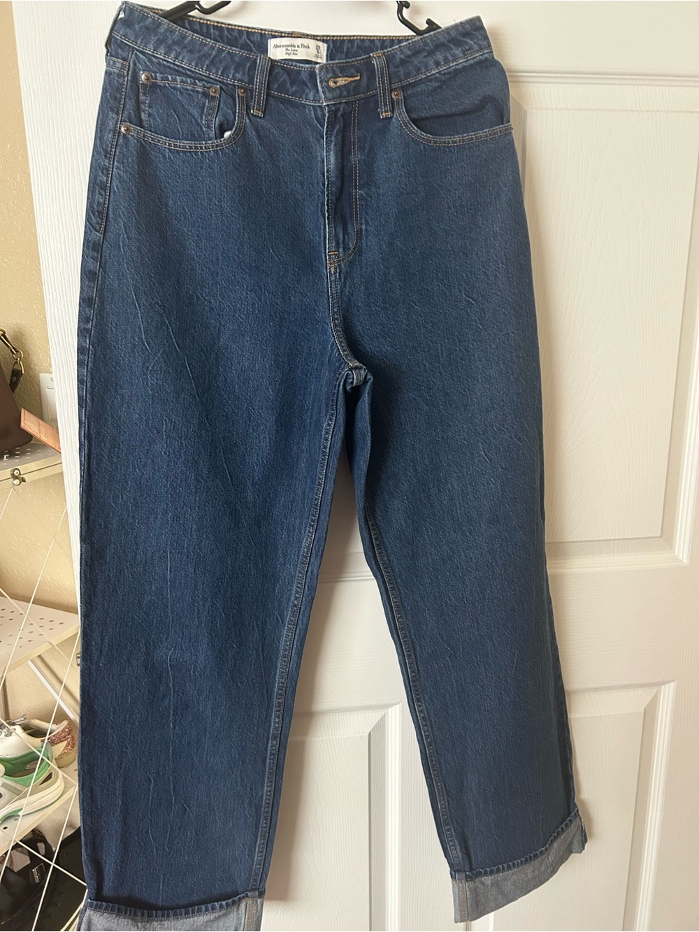 Abercrombie & Fitch High-Rise Women's Jeans — Dark Blue Denim